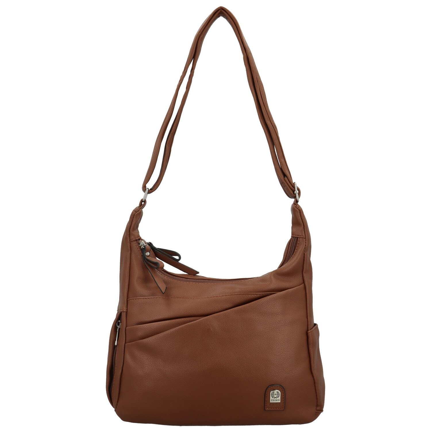 Stylová dámská koženková crossbody kabelka Arleta, hnědá