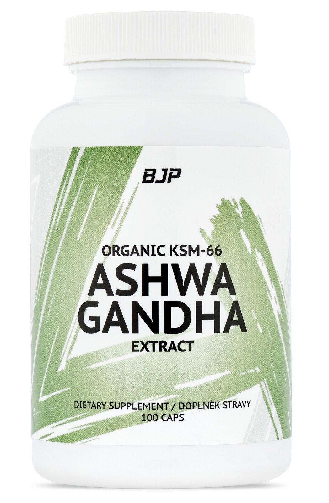 BJP Ashwagandha KSM-66 BIO, 100 rostlinných kapslí, plnospektrální extrakt v patentované formě KSM-66