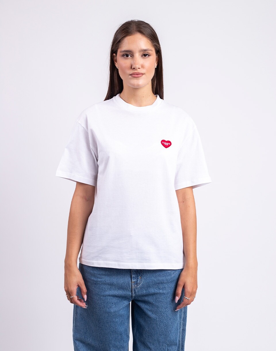 Carhartt WIP W' S/S Heart Patch T-Shirt White/Red XS