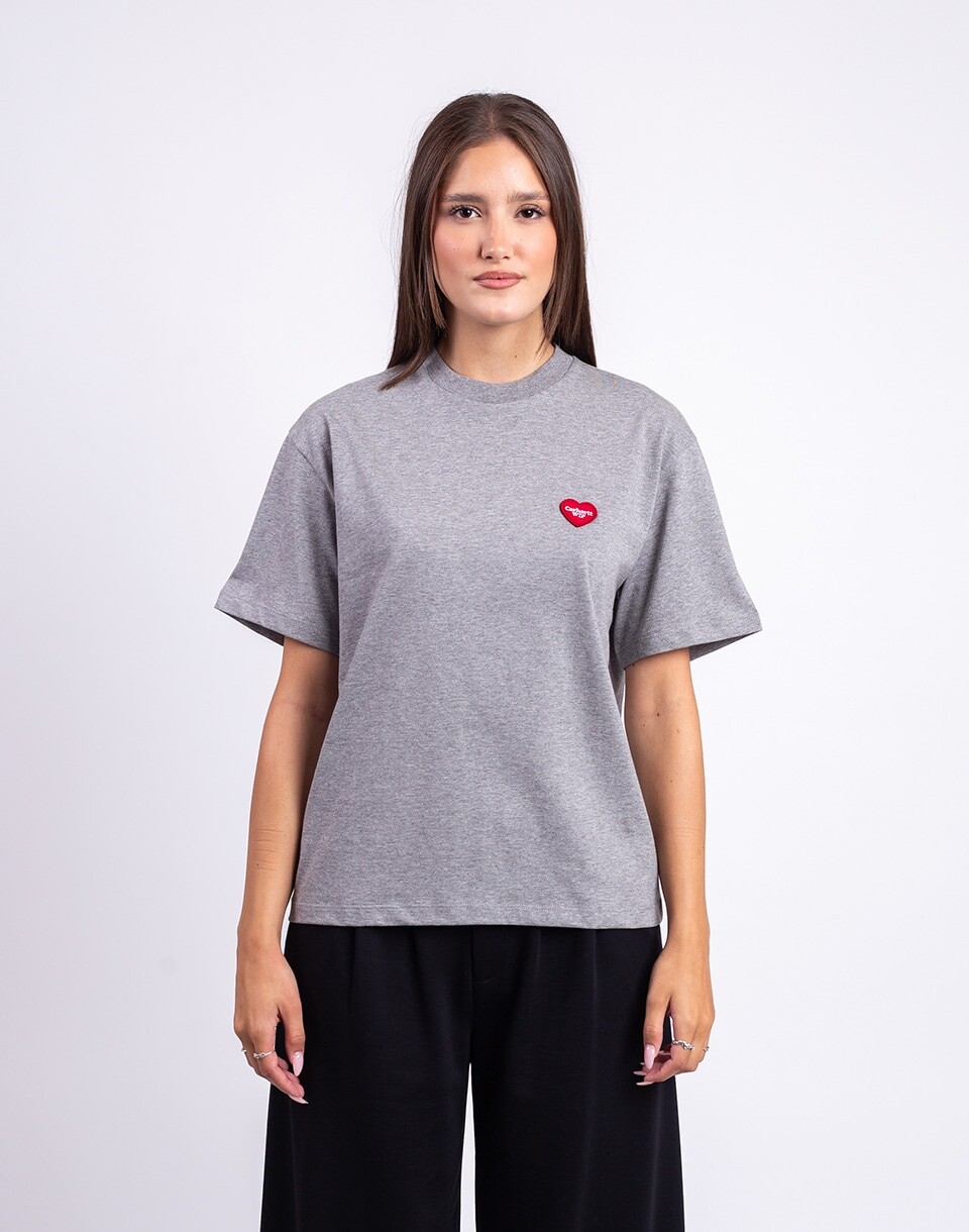 Carhartt WIP W' S/S Heart Patch T-Shirt Grey Heather/Red XS