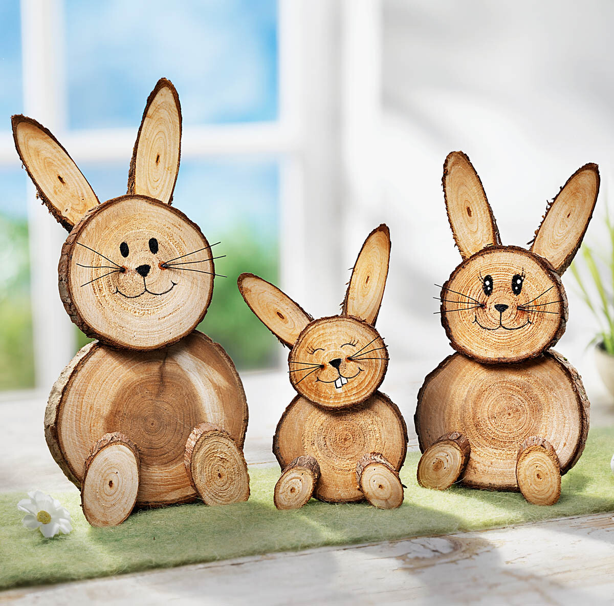 Weltbild Dřevěné dekorace Zajíčci, sada 3 ks