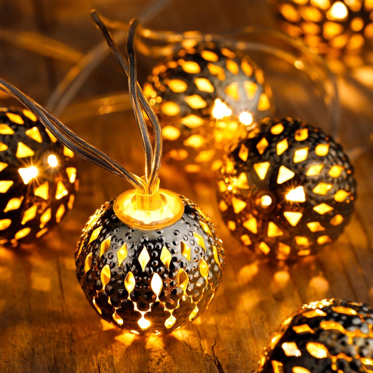 Haushalt international LED Světelný řetěz Stříbrné kuličky