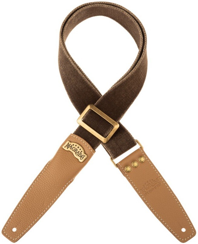 Magrabò Stripe SS Cotton Washed Brown 5 cm, Cappuccino