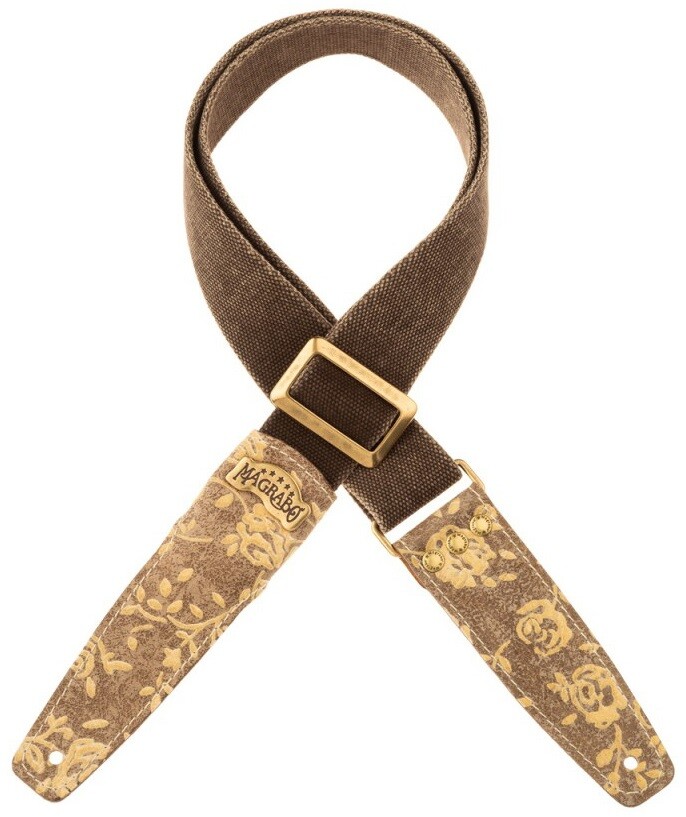 Magrabò Stripe SS Cotton Washed Brown 5 cm, White Rose