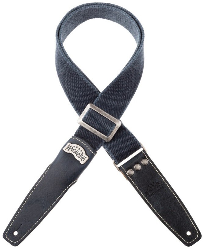 Magrabò Stripe SS Cotton Washed Blue 5 cm, Aged Blue