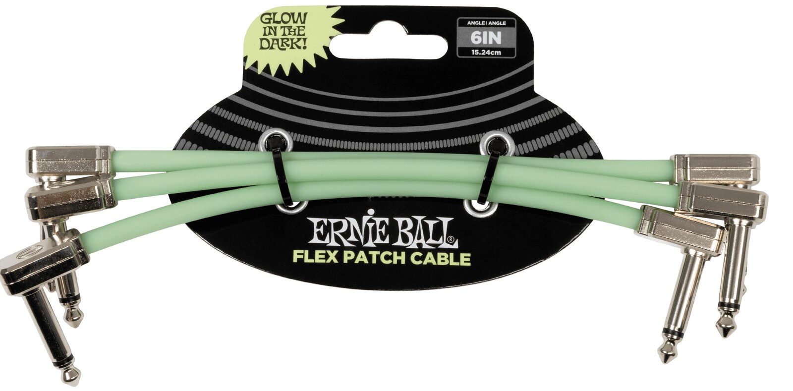 Ernie Ball Flex Patch Cable 6in - Glow in Dark - 3 Pack