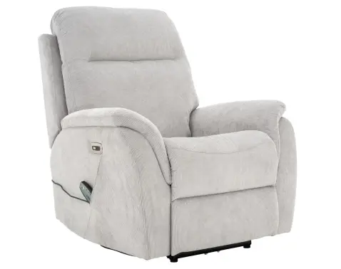 Masážní polohovací křeslo Duncan, světle šedá látka