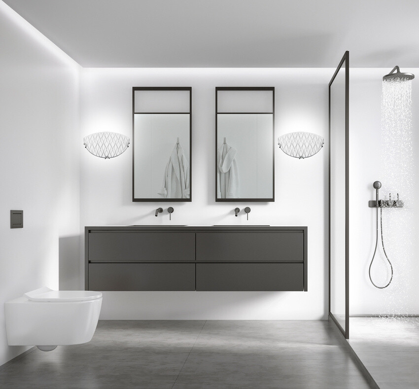 Bílá skleněná stropní lampa Nástěnná lampa River