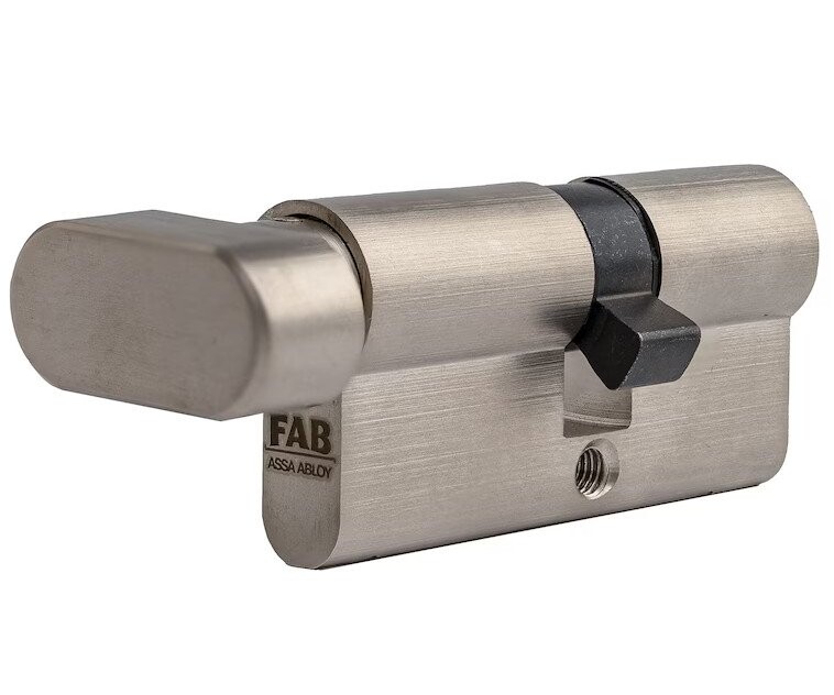 Vložka cylindrická s knoflíkem nikl FAB HOME 3H.02/BDNs - 30+35