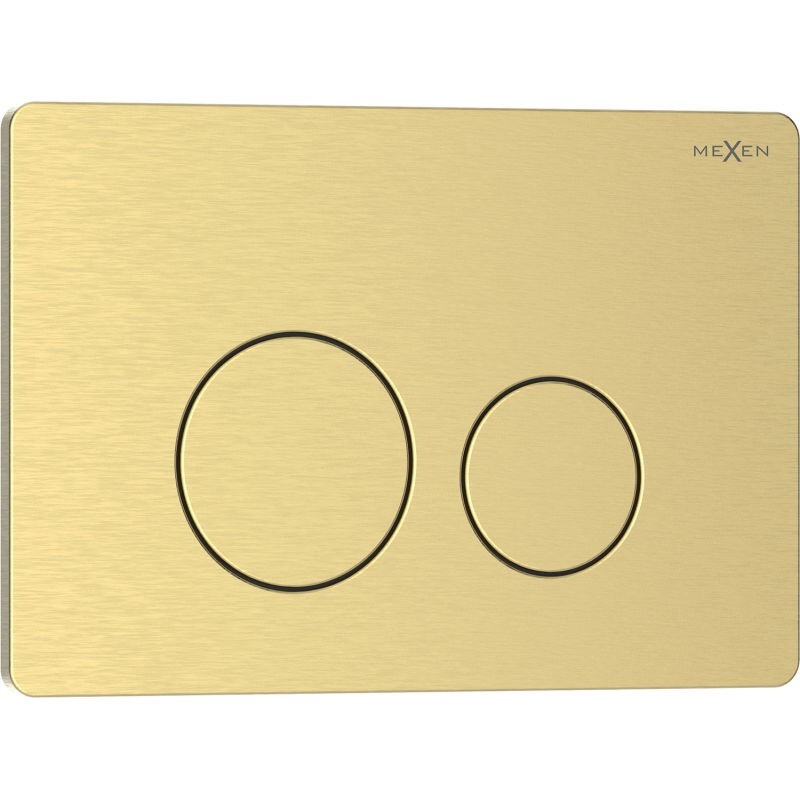MEXEN Tex 06 splachovací tlačítko, zlatá kartáčovaná 6106-11