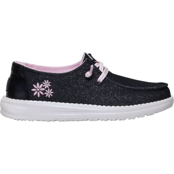 HEY DUDE WENDY Y SHIMMER FLOWER Dětská volnočasová obuv, černá, velikost