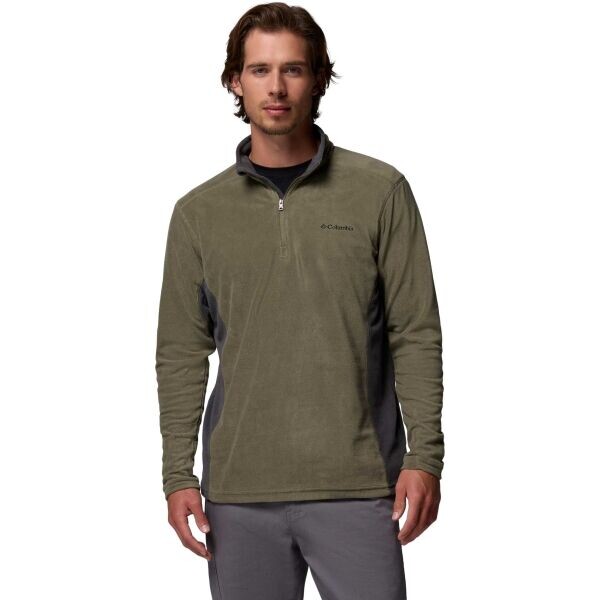 Columbia KLAMATH RANGE II HALF ZIP Pánská outdoorová mikina, khaki, velikost