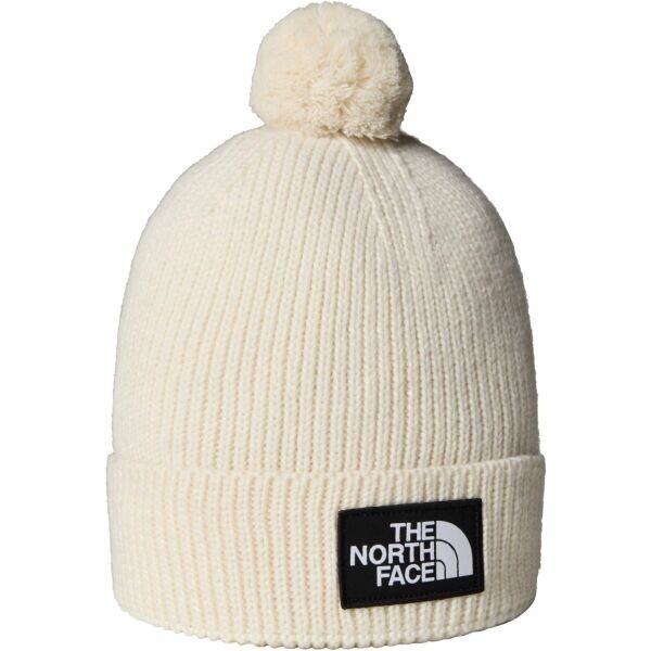 The North Face LOGO BOX POM BEANIE Dámská čepice, bílá, velikost