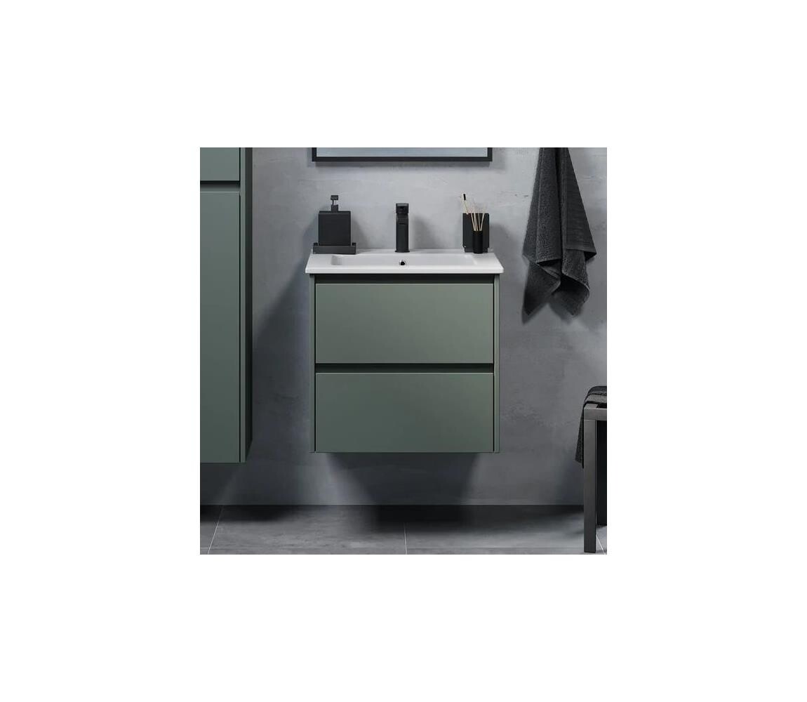 BATH DELUXE Koupelnová skříňka s umyvadlem LYKE 60 cm zelená