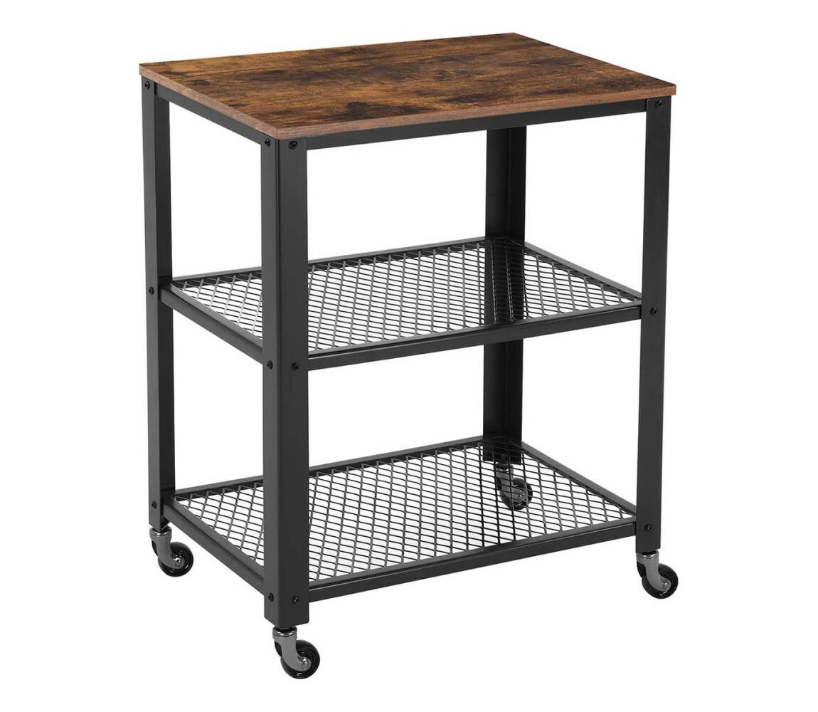 Servírovací stolek MARGE hnědá/černá