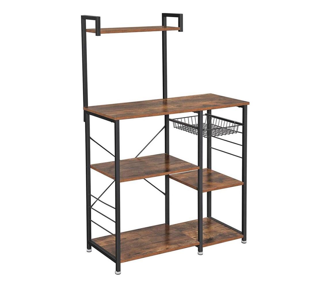 Policový regál do kuchyně MARGE hnědá/černá