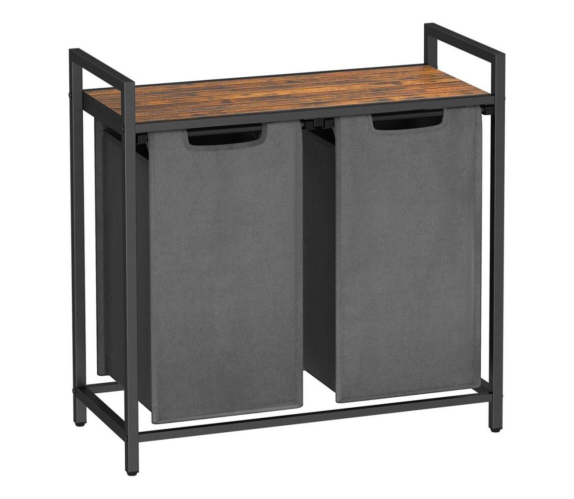 Koš na prádlo REX hnědá/šedá