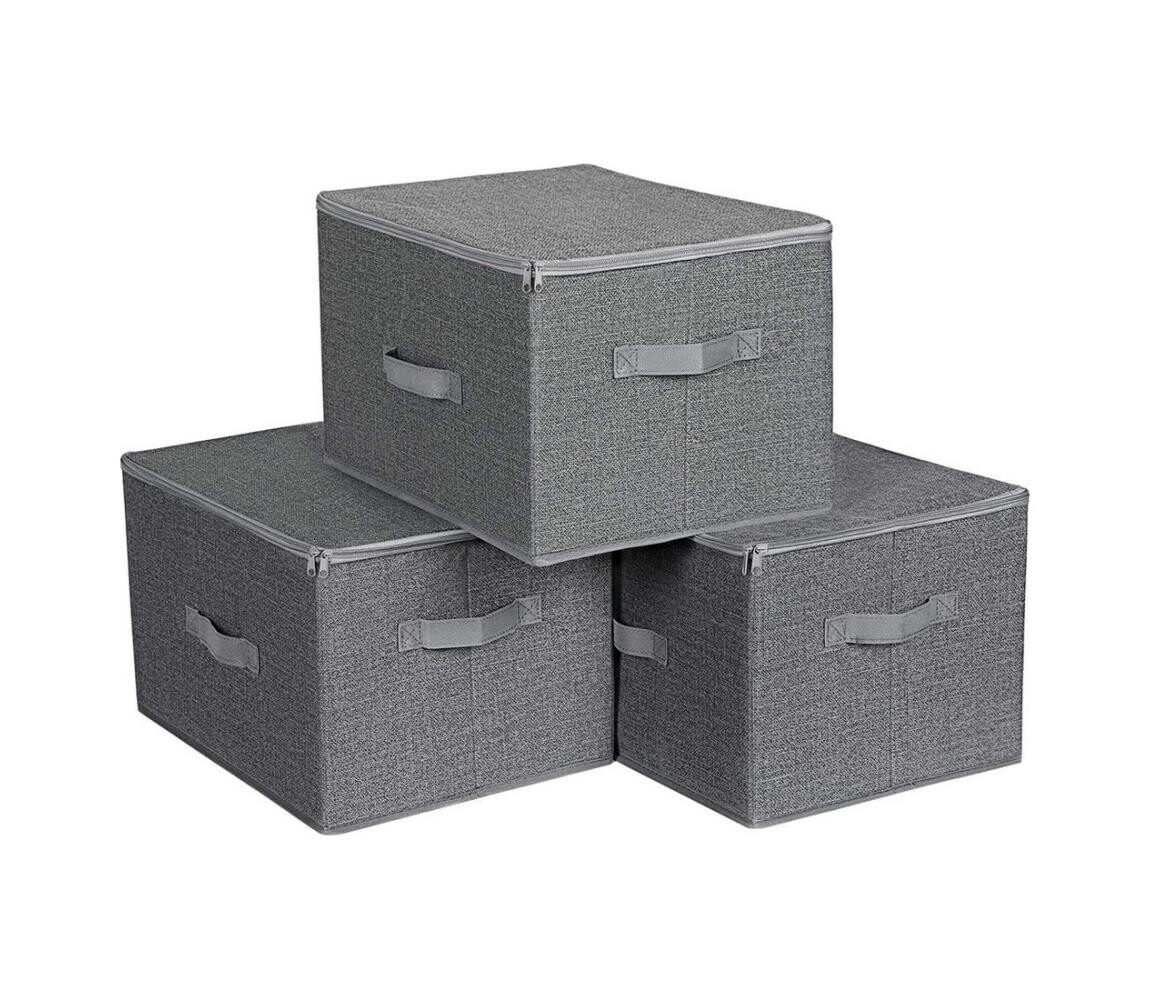 Úložný box se zipem 3 ks CURAN šedá