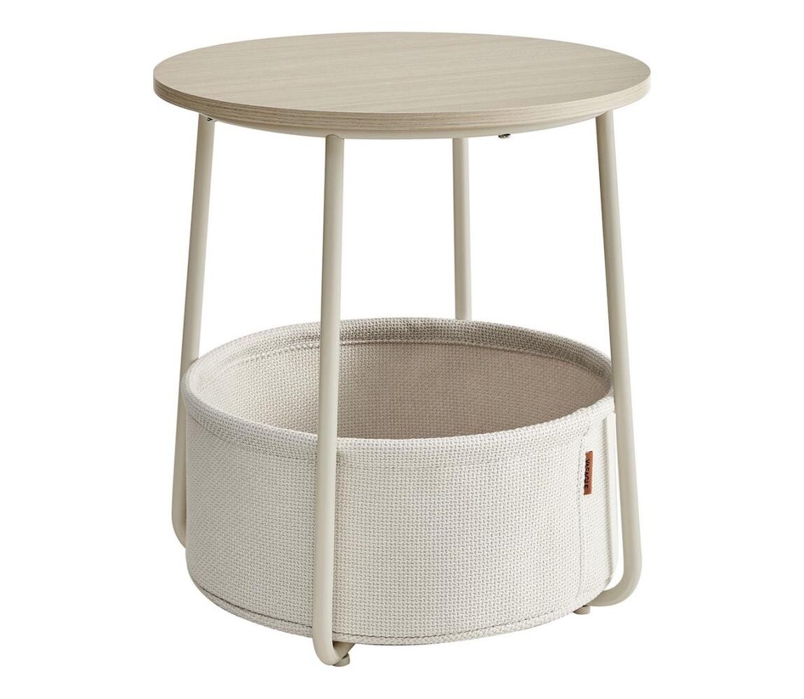 Odkládací stolek NOIRA krémová/bílá