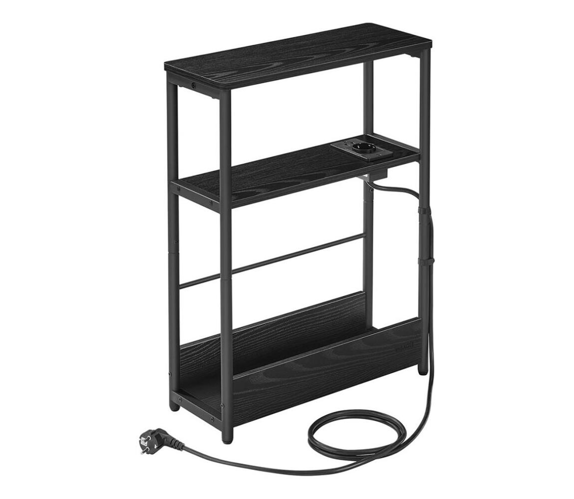 Odkládací stolek s vestavěnou zásuvkou a USB porty ROD černá