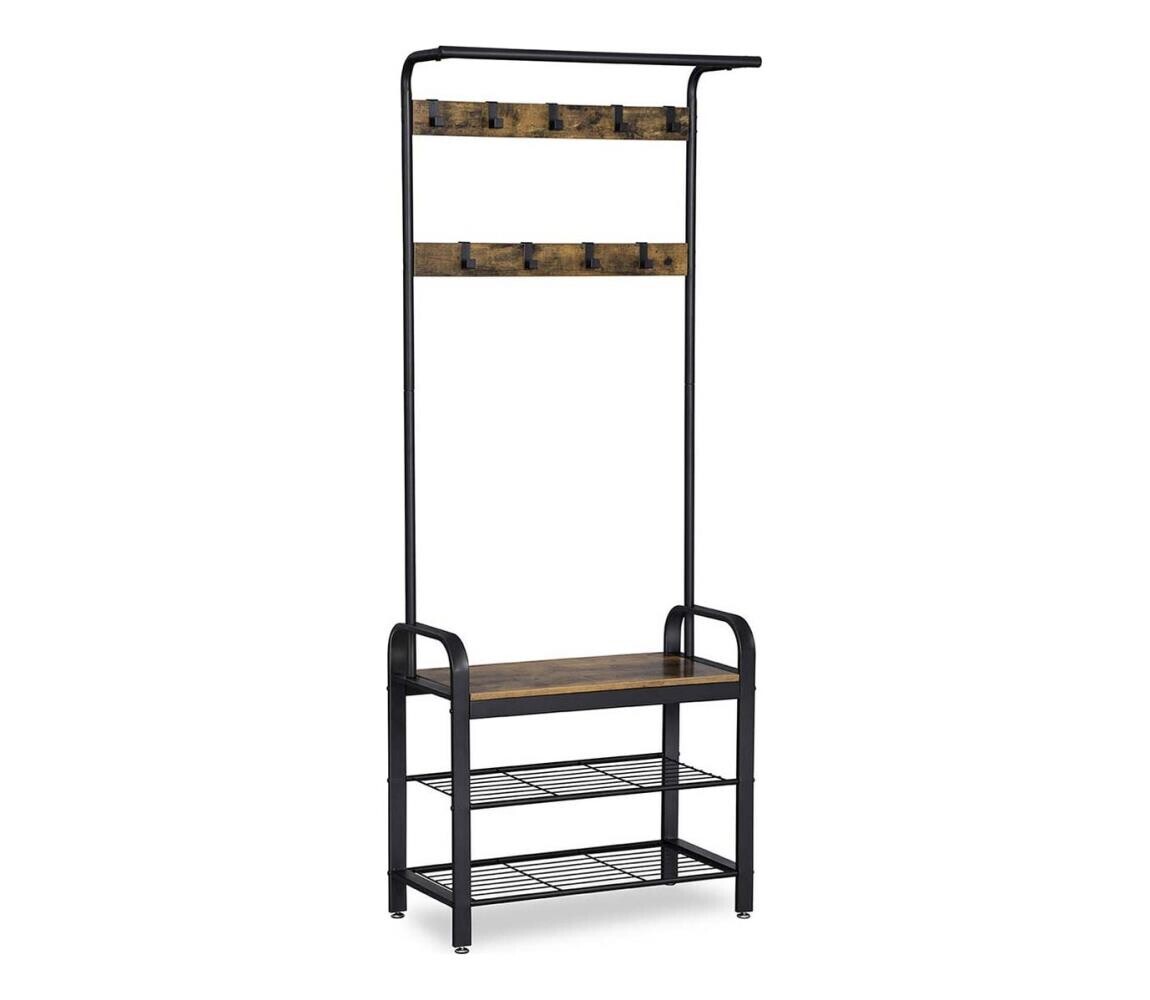 Stojanový věšák NAVOR hnědá/černá