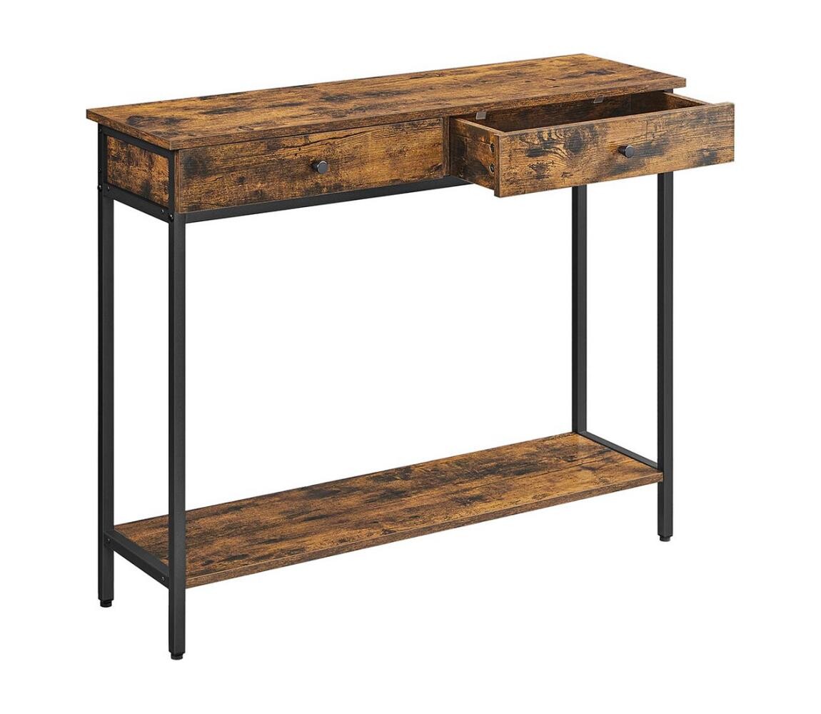 Odkládací stolek LUVOR hnědá/černá