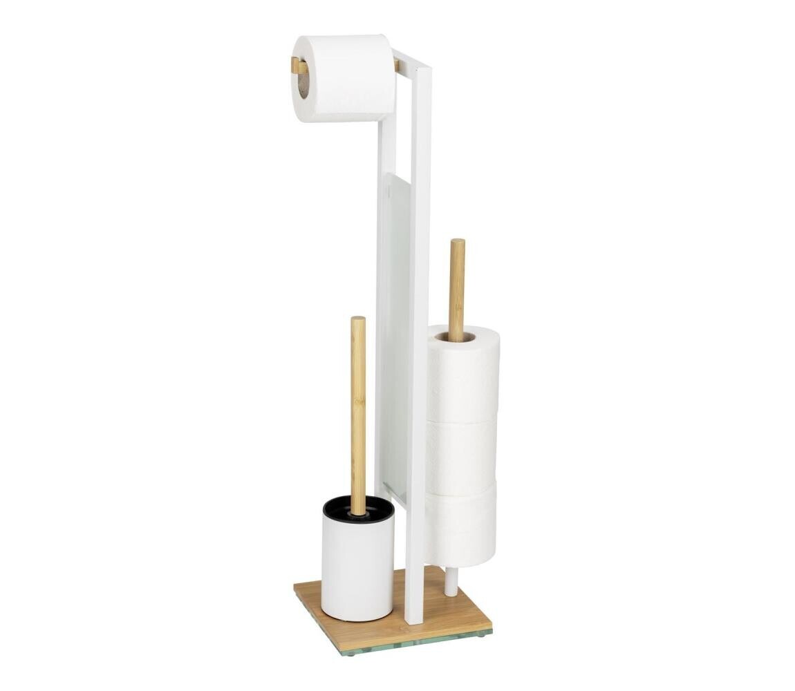 Wenko WENKO 26214100 - WC set RIVALTA 18x70 cm hnědá/bílá