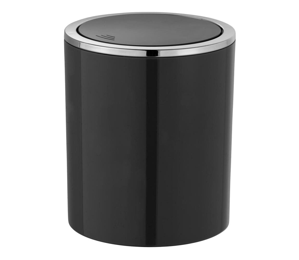 Wenko WENKO 23934100 - Koš INCA 14x16,8 cm černá/lesk. chrom