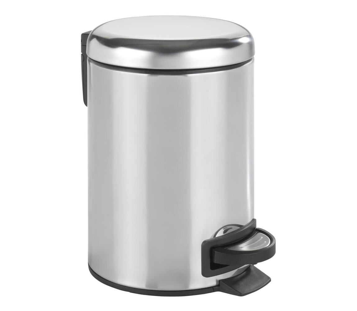 Wenko WENKO 22444100 - Koš LEMAN 17x25 cm nerez/stříbrná/černá