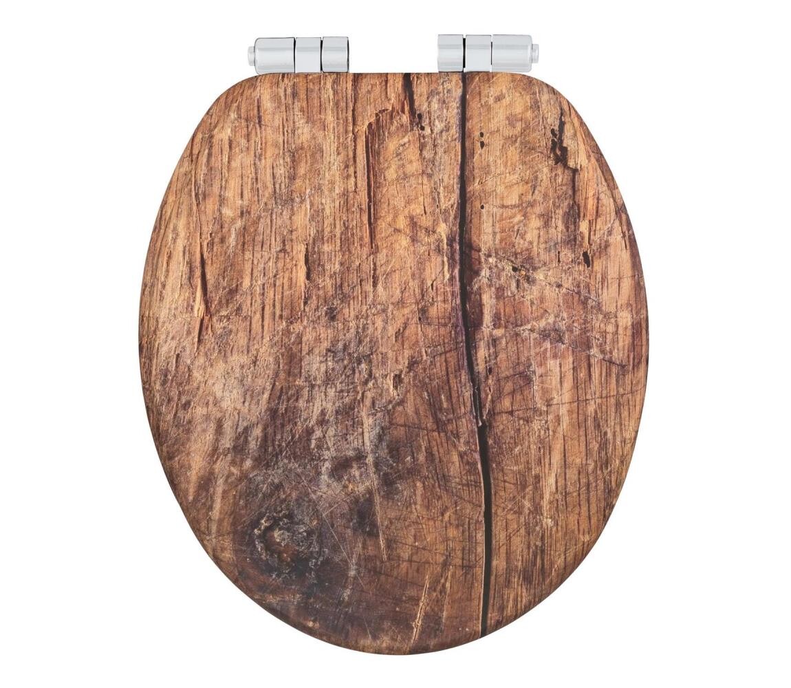 Wenko WENKO 25226100-WC sedátko RUSTIC 35,5x42,5 cm hnědá/stříbrná