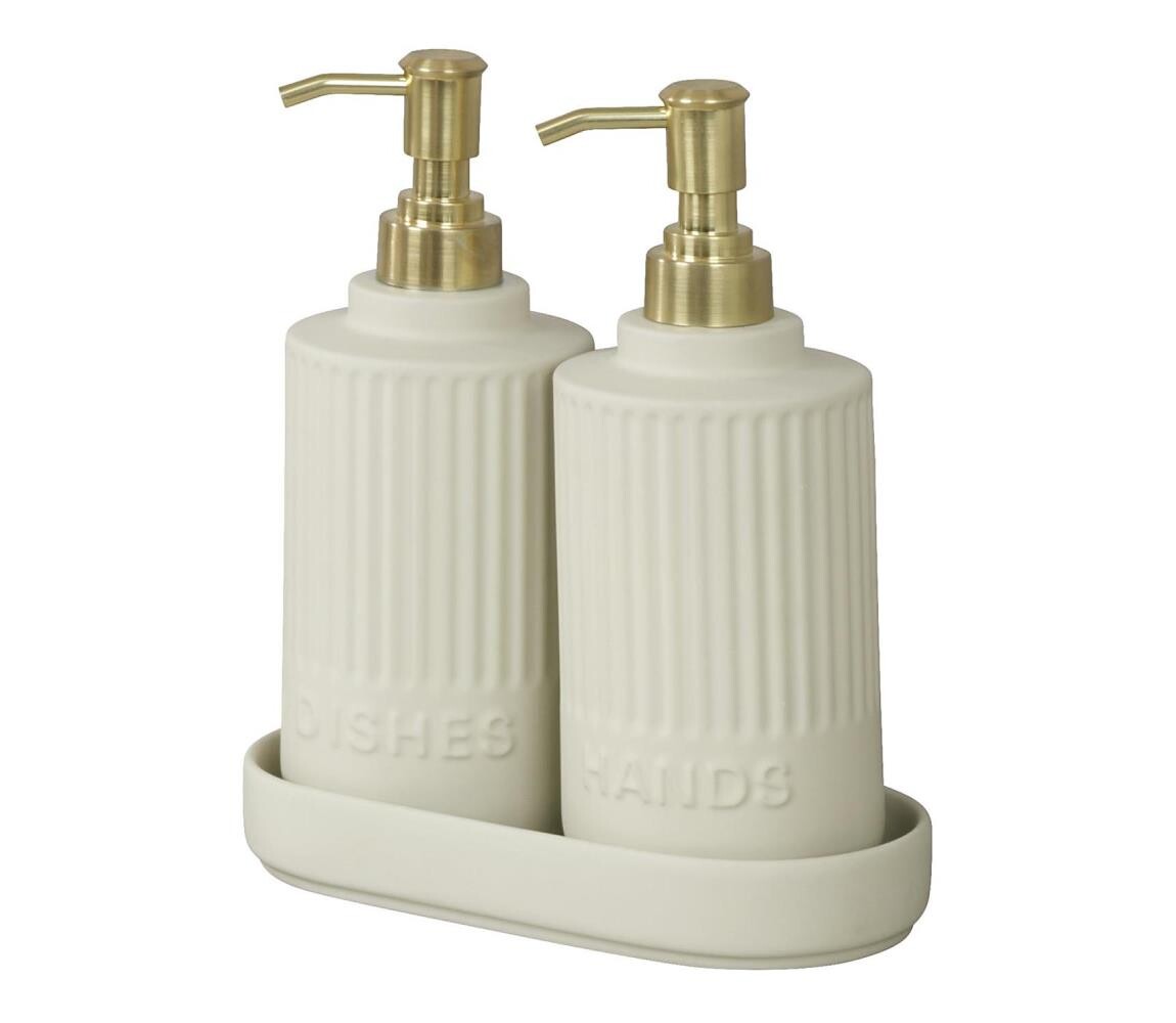 Wenko WENKO 54651100 - Dávkovač mýdla HEIDI 19x21 cm krémová/zlatá/bílá