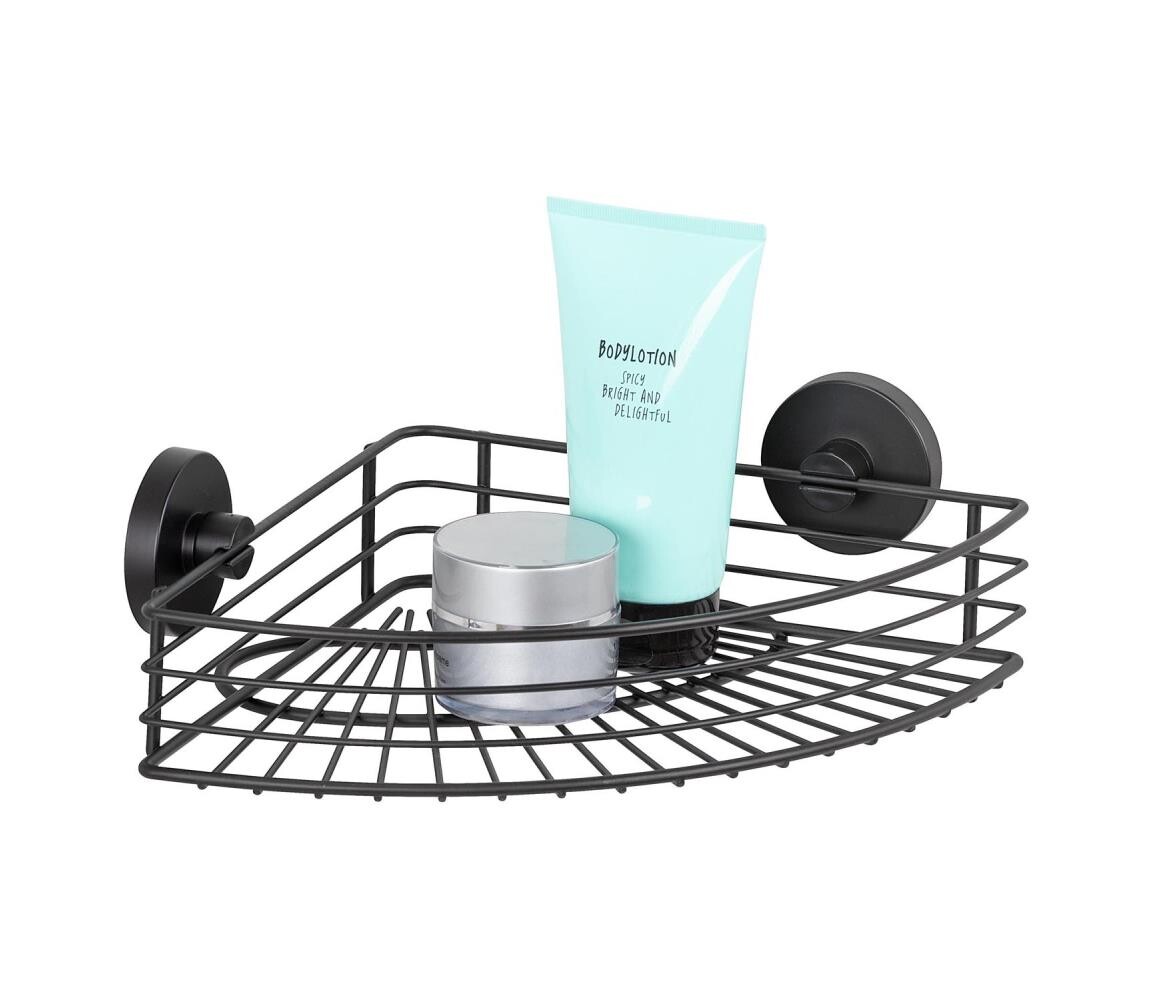 Wenko WENKO 24735100-Polička VACUUM-LOC RUND SCHW 35x22,5 cm černá