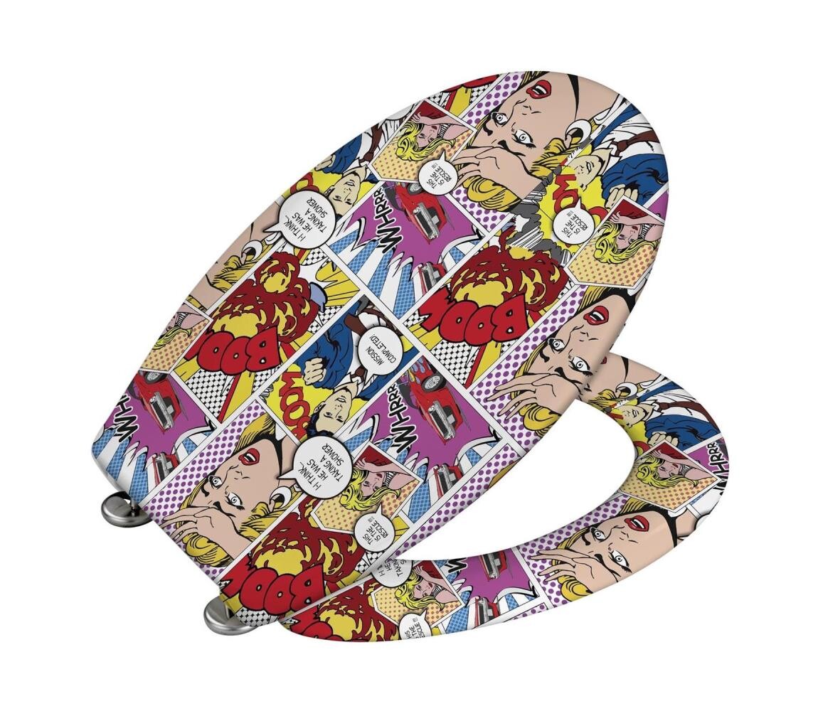 Wenko WENKO 22797100-WC sedátko POP-ART 45x38 cm pestrobarevná/stříbrná