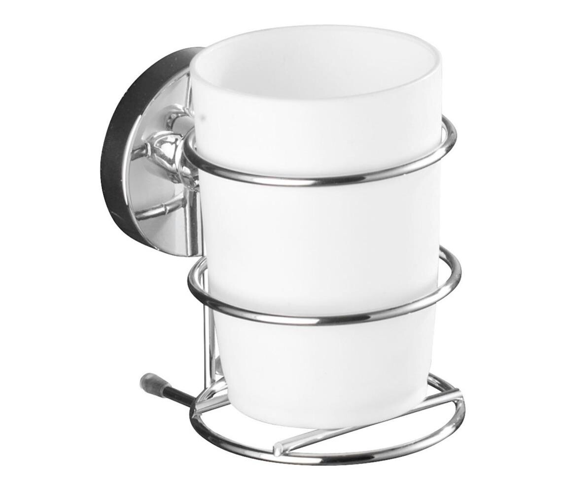 Wenko WENKO 20880100-Kelímek VACUUM-LOC MILAZZO 7,5x11,5 cm lesk. chrom/bílá