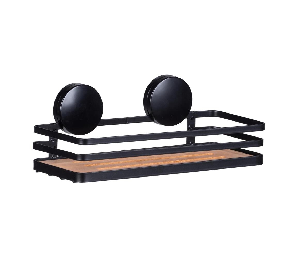 Wenko WENKO 24979800-Polička ALBA 26,5x12,5 cm černá/hnědá