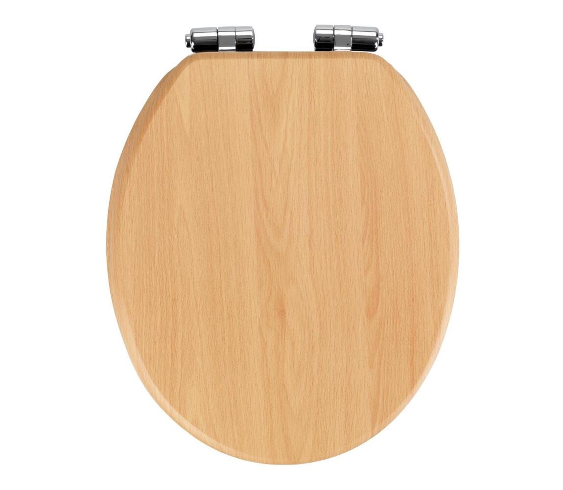 Wenko WENKO 22979100-WC sedátko NATURAL BEECH 35,5x42,5 cm hnědá/stříbrná