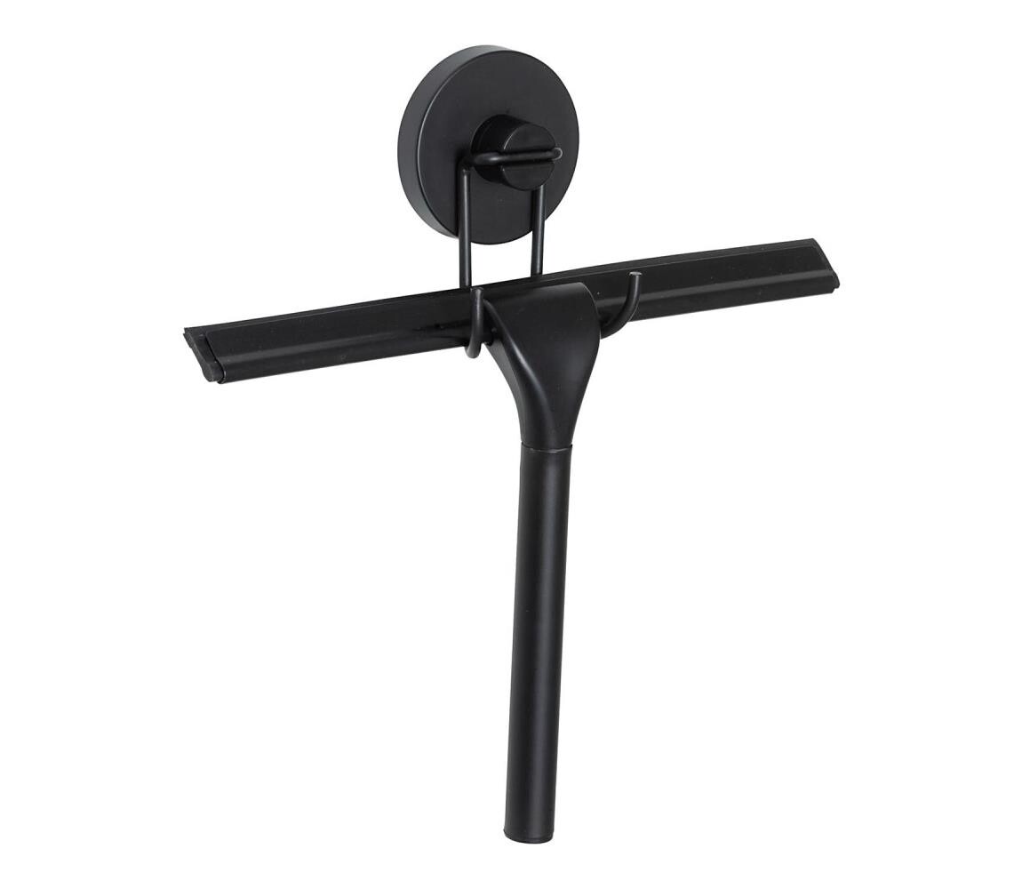 Wenko WENKO 24731100-Stěrka do sprchy VACUUM-LOC RUND SCHW 24,5x25 cm černá