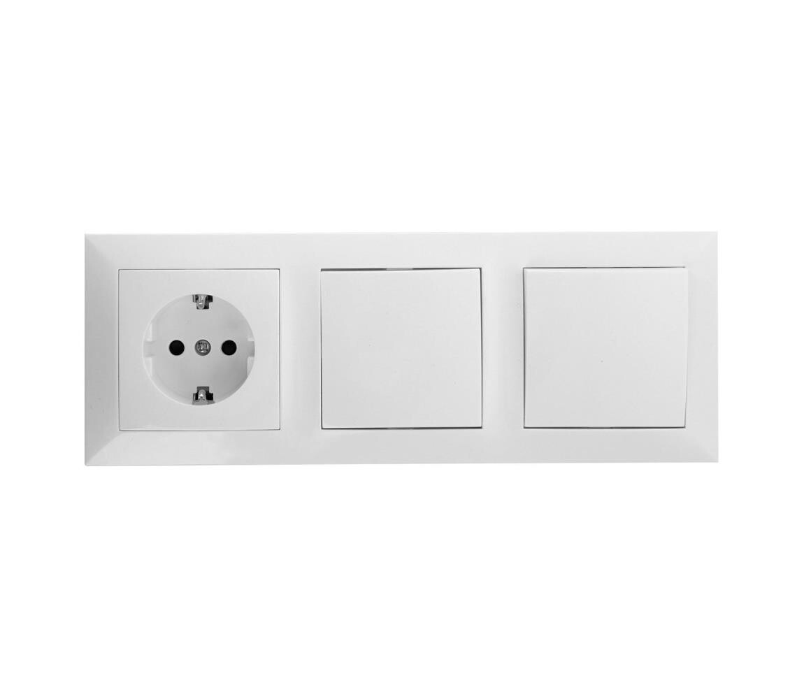 B.V.  - SADA 2x Spínač domovní se zásuvkou 1x16A/250V SCHUKO