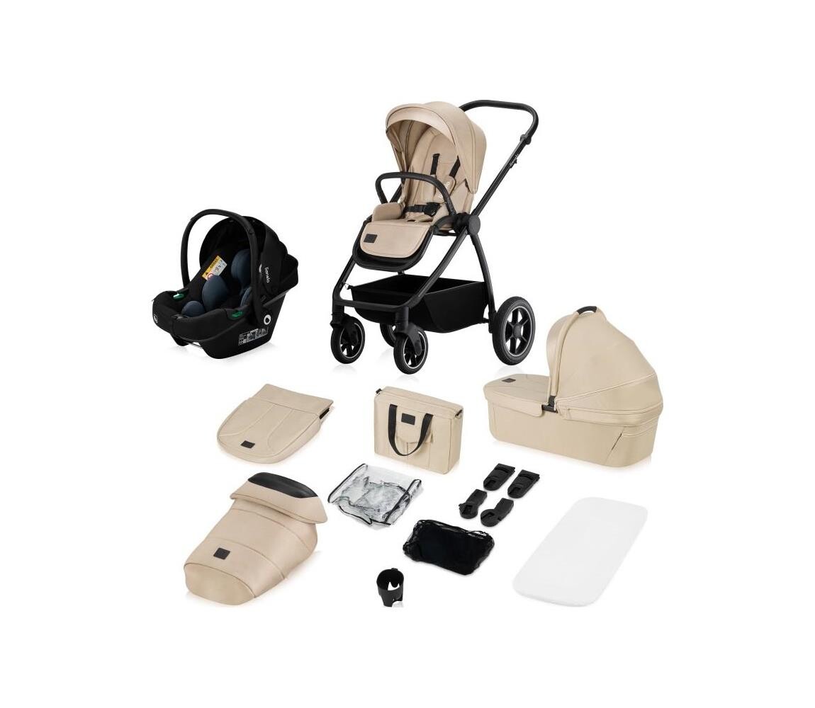 Lionelo Lionelo - Kombinovaný kočárek 3v1 MERIL Beige Sand