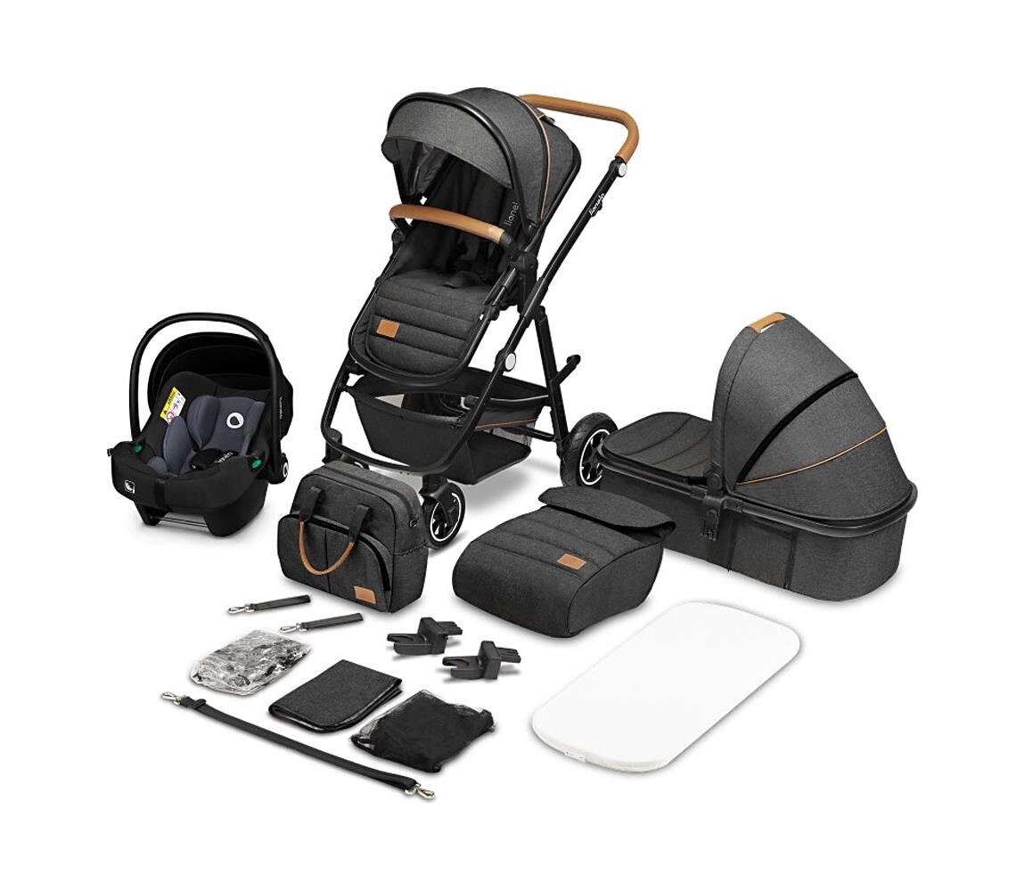 Lionelo Lionelo - Kombinovaný kočárek 3v1 AMBER Grey Graphite
