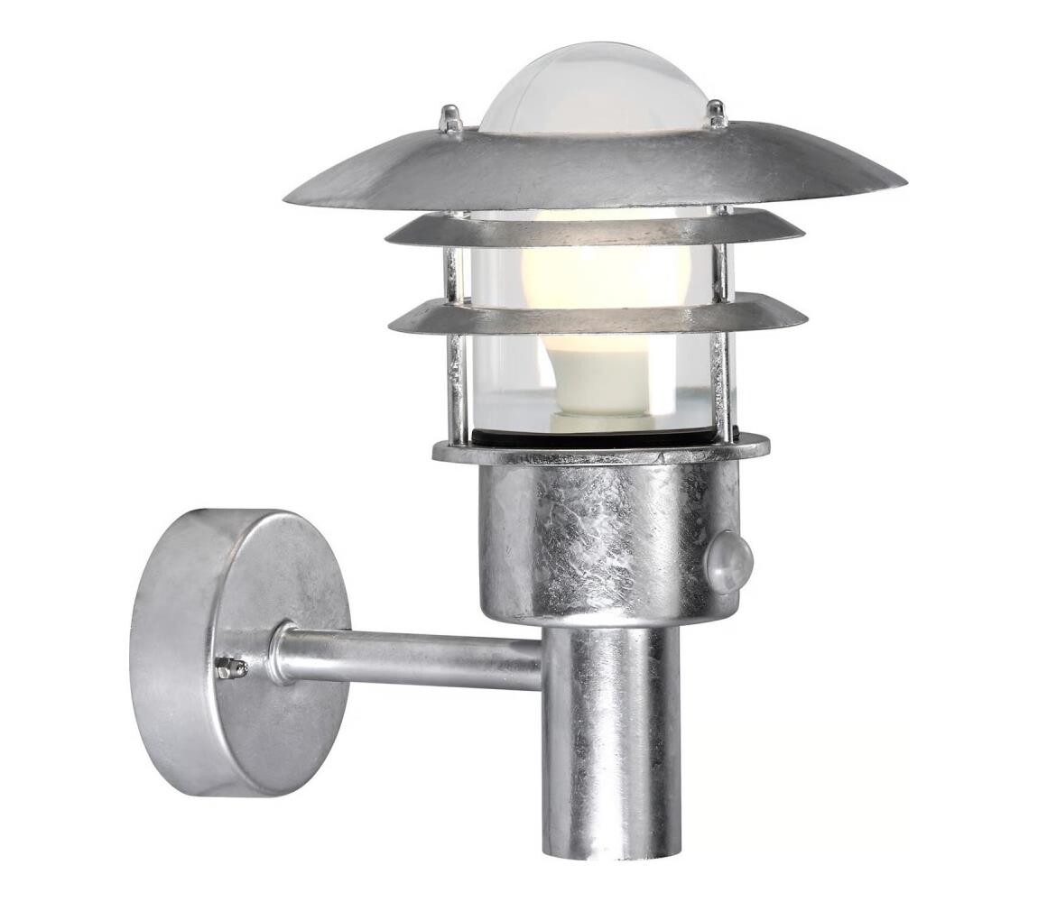 Nordlux Nordlux - Ven. nás. svítidlo se senzorem LONSTRUP 1xE27/60W/230V IP44 stříbrná