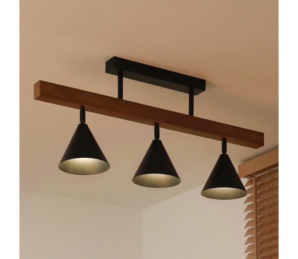 - Přisazený lustr IRONLINE 3xG9/3W/230V borovice dub/černá