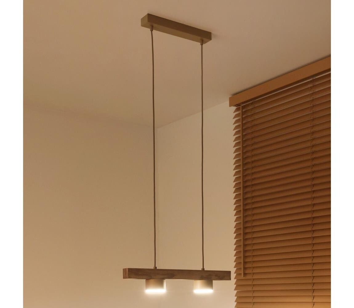 - Lustr na lanku IRONLINE 2xGX53/3W/230V borovice dub/béžová