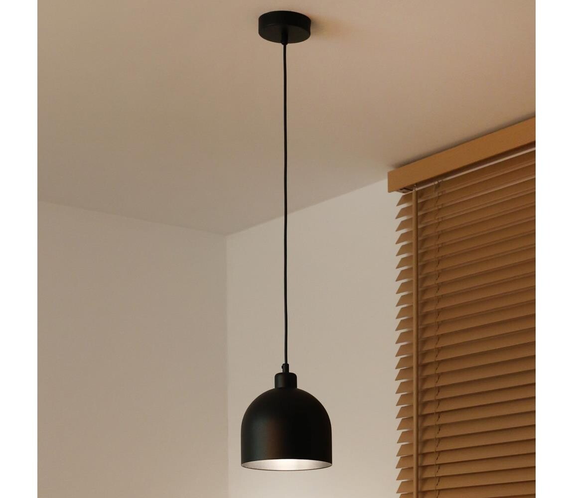 - Lustr na lanku IRONLINE 1xE27/15W/230V pr. 17 cm černá