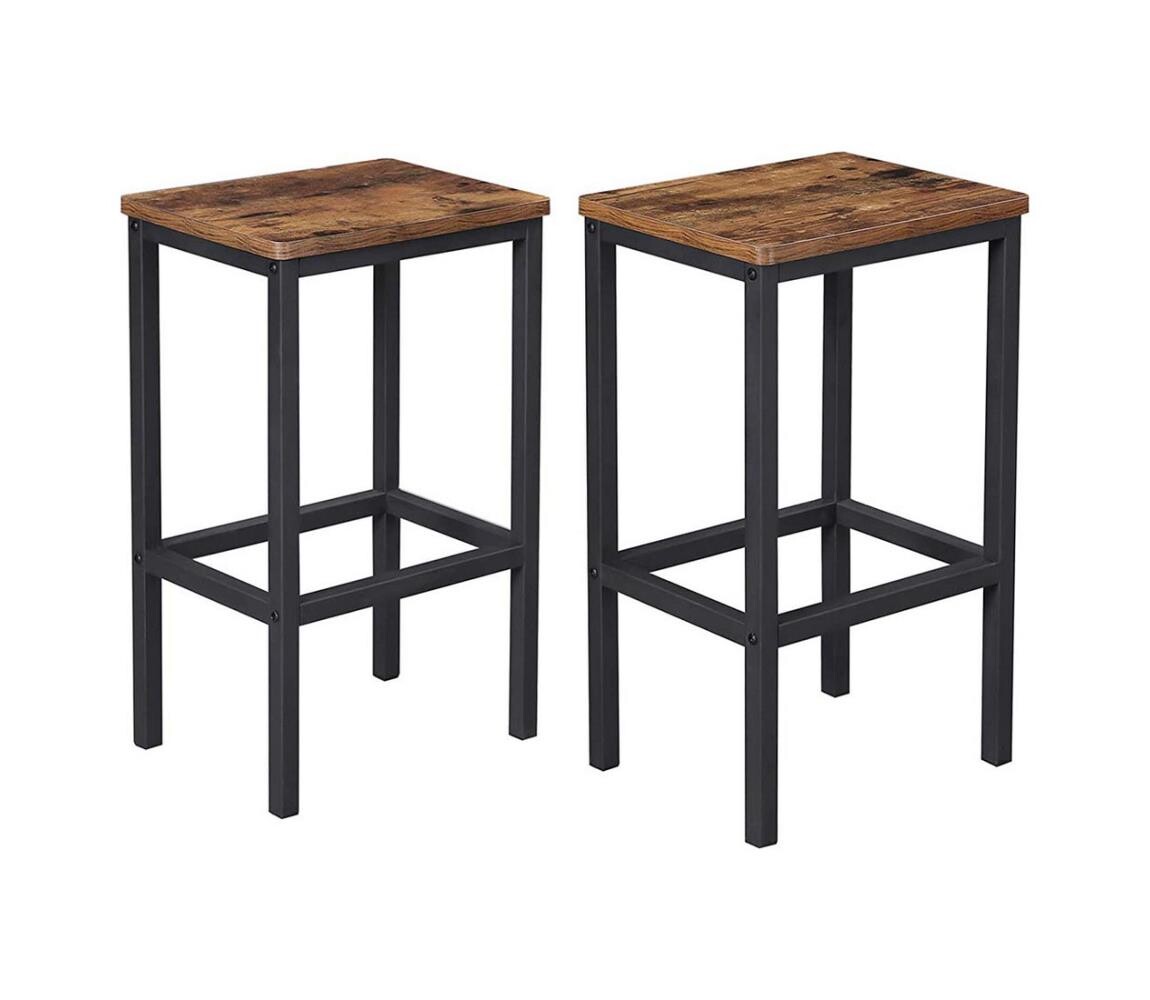 Barová židle LOE 2 ks hnědá/černá