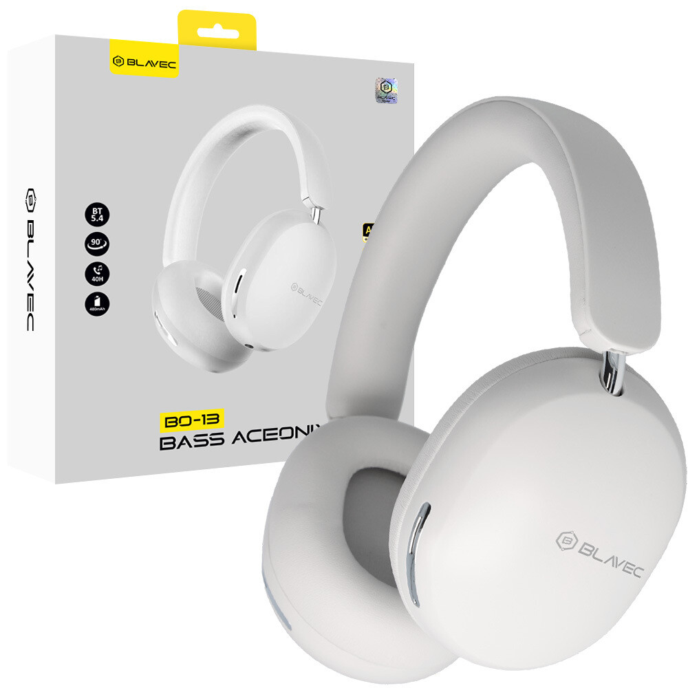 Bezdrátová sluchátka Blavec Over-ear BO-13 Bass Aceonix ANC (BO13-W) white