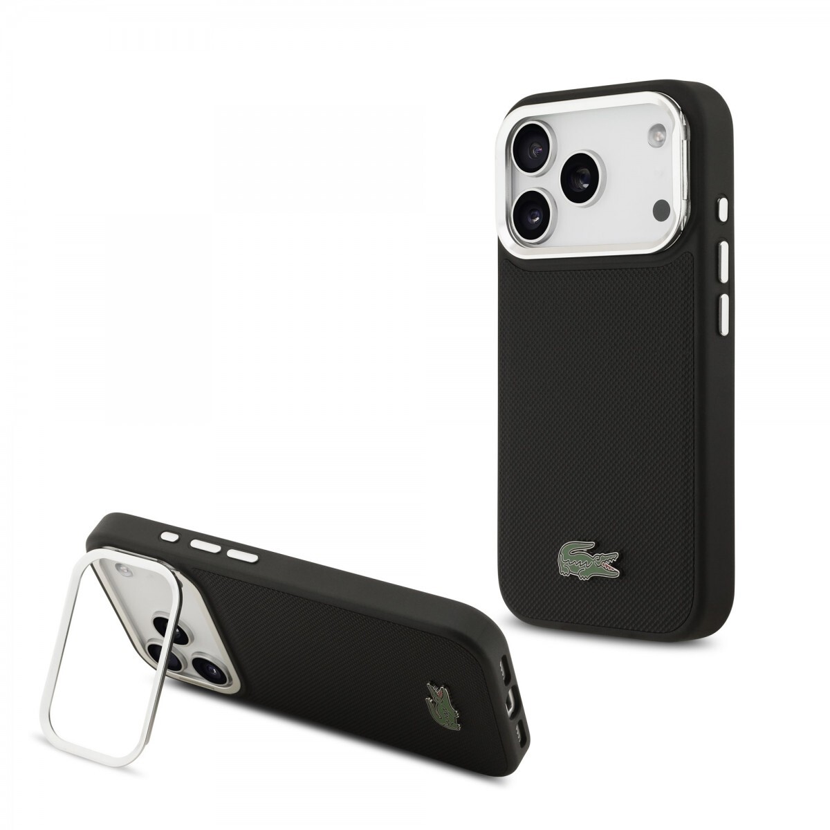 Zadní kryt Lacoste Iconic Petit Pique Camera Stand MagSafe pro iPhone 17 Pro Black