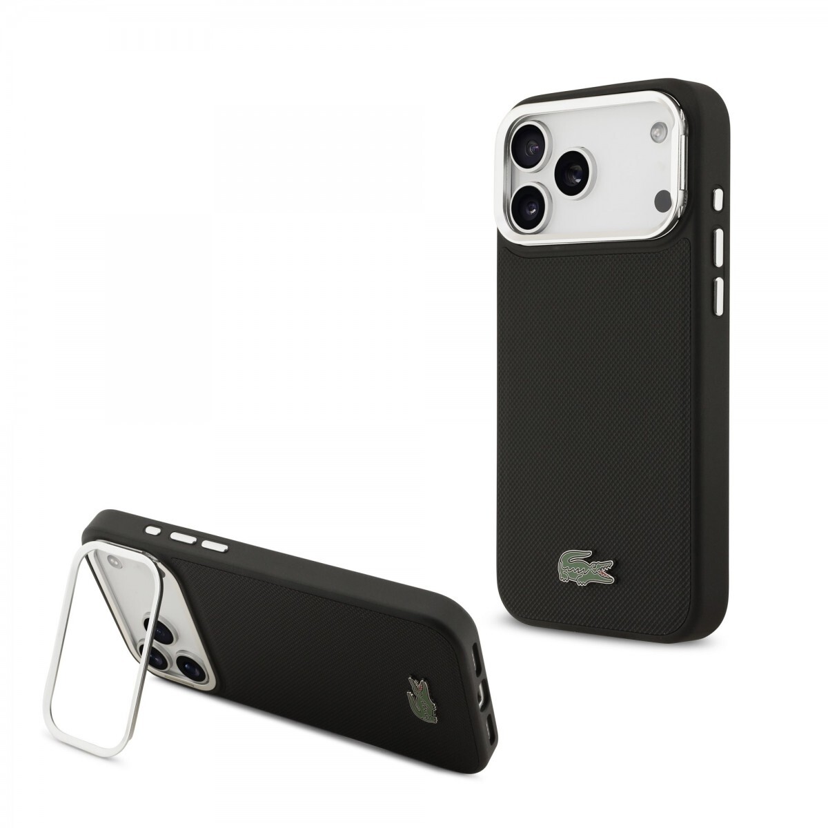 Zadní kryt Lacoste Iconic Petit Pique Camera Stand MagSafe pro iPhone 17 Pro Max Black