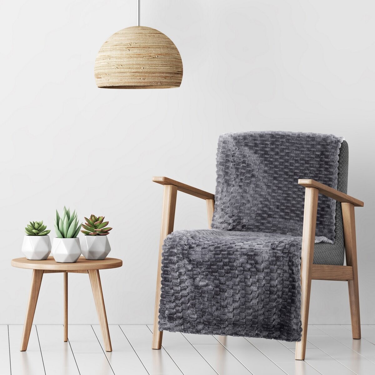 Přehoz na křeslo - sedačku FLANELA tmavě šedá 70x160 cm Mybesthome