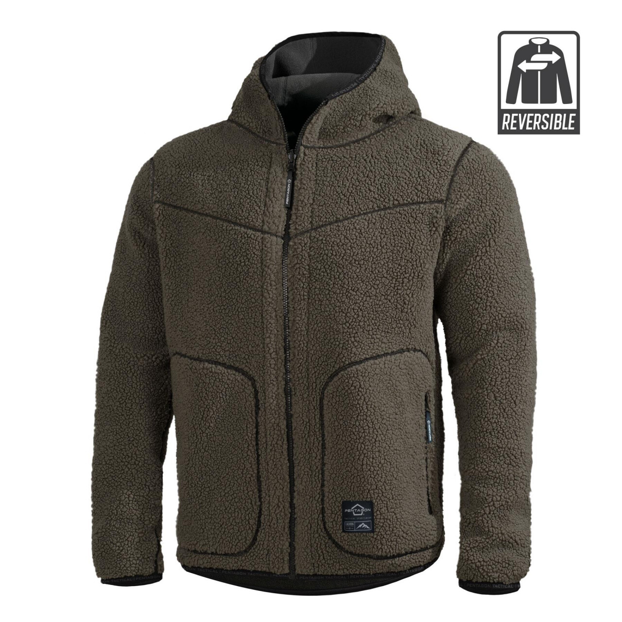 Bunda fleecová Pentagon Ianos Sherpa 2in1 Fleece (olivová, černá), XS